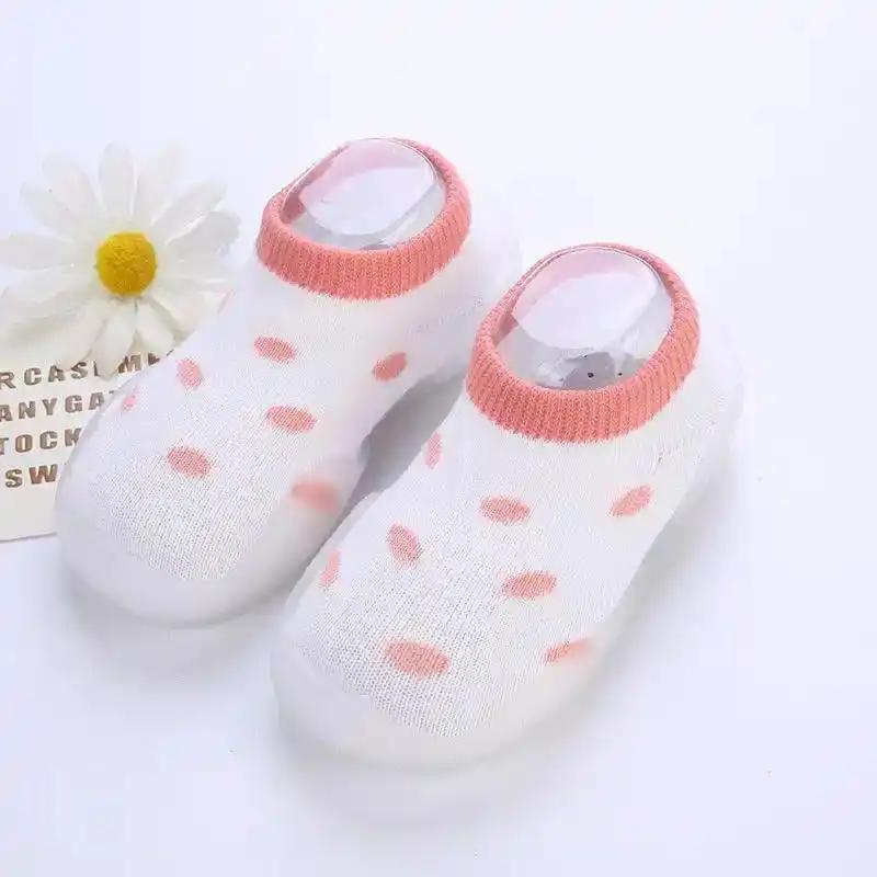 Dotted Style - Rubber Bottom Toddler Socks - Non Slip Baby Shoe Socks