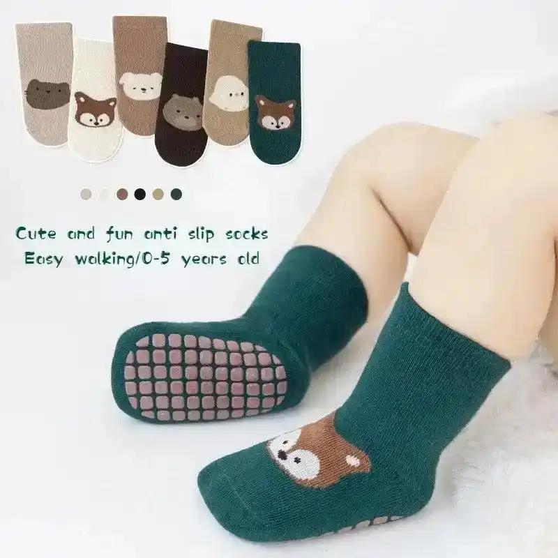 Multicolor Baby Grip Socks For New Walkers - Non Slip Baby Shoe Socks